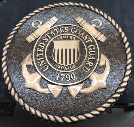 bas relief cast bronze military seal coast guard 3d bronze military seal